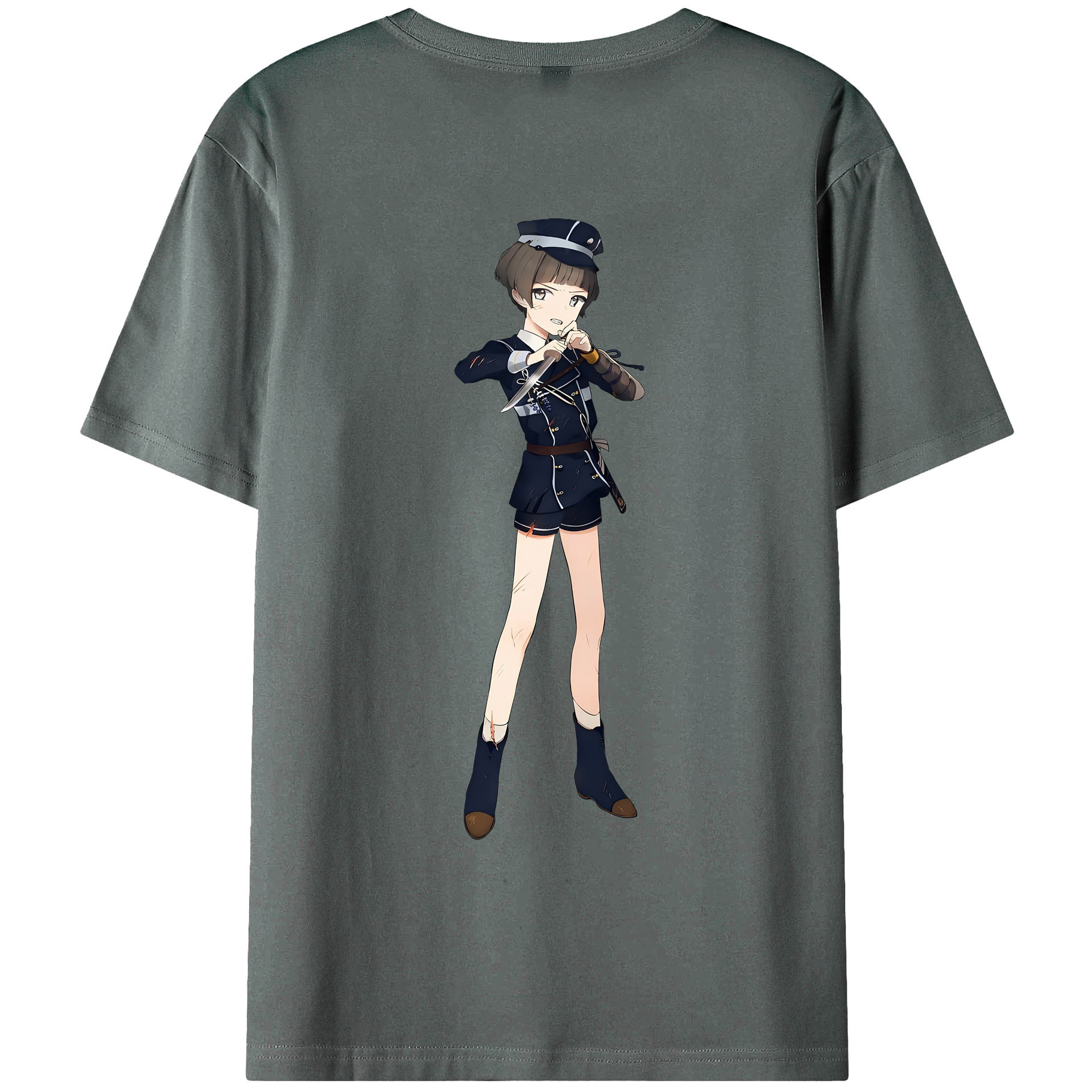 （画像用） 刀剣乱舞 Touken Ranbu 綿100％ メンズ半袖Tシャツ（バックプリント） 通気性